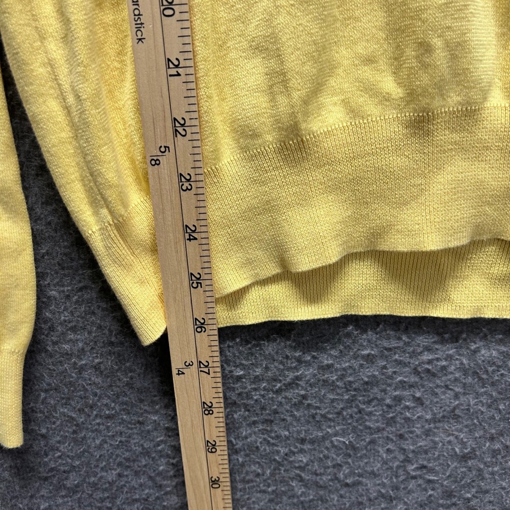 Polo Ralph Lauren Mens Yellow Pima Cotton V-Neck Sweater Size M Embroidered Pony - Picture 8 of 9